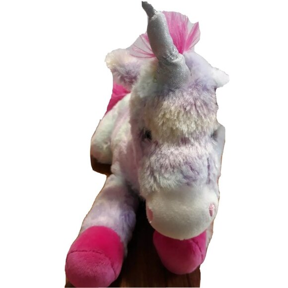 The Petting Zoo Unicorn Blue multiple colors stuffed Plush 12” Glitter Eyes - Picture 2 of 9